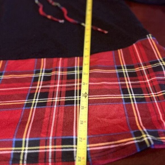 now & forever Womens top Black w/ plaid constrast Long Sleeve Tunic Sweater - Picture 4 of 6